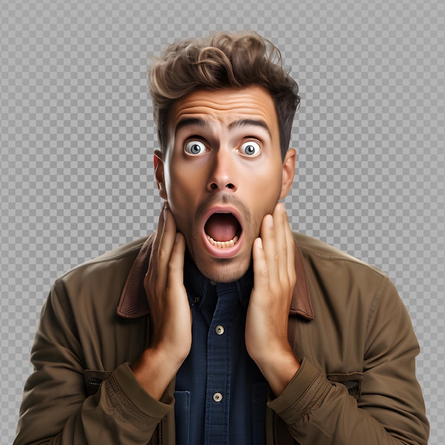 Premium Psd Half Portrait Of A Man With Shocked Expression Isolated